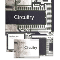 Powerpoint template with computer circuitry