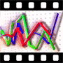 Flashing colorful line graph