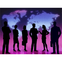 Silhouettes of businesspeople qx