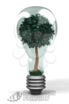 Tree in lightbulb