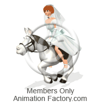 Bride riding horse