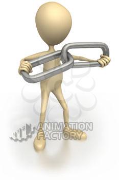 Stickman holding chain