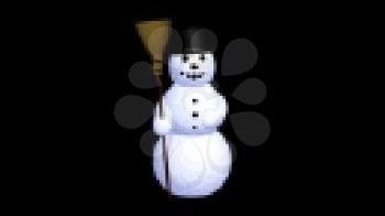 Royalty Free Video of a Turning Snowman