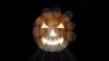 Royalty Free Video of a Rotating Jack-o-Lantern