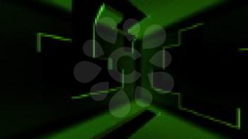Royalty Free Video of an Abstract Green Cubicle