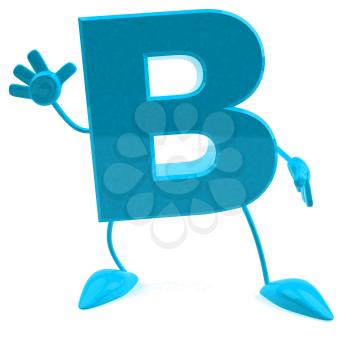 Royalty Free 3d Clipart Image of the Letter B Waving