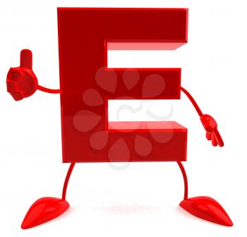 Royalty Free 3d Clipart Image of the Letter E Giving a Thumbs Up