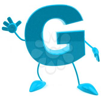 Royalty Free 3d Clipart Image of the Letter G Waving