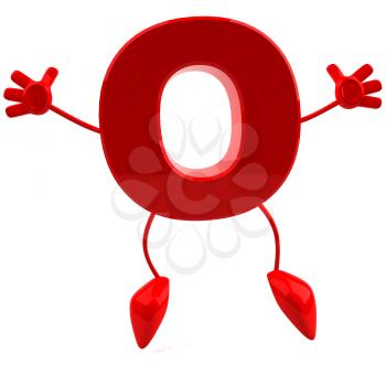 Royalty Free 3d Clipart Image of the Letter O Jumping