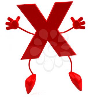 Royalty Free 3d Clipart Image of the Letter X Jumping
