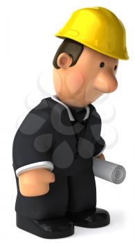 Royalty Free Clipart Image of a Dejected Architect