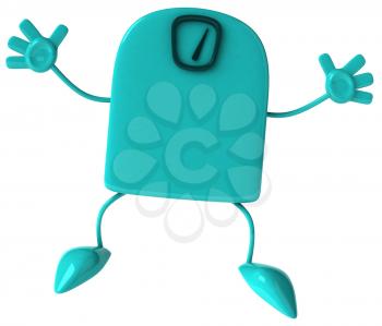Royalty Free Clipart Image of a Bathroom Scale Jumping
