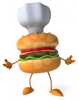 Royalty Free Clipart Image of a Burger Chef