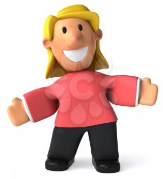 Royalty Free Clipart Image of a Woman With Her Arms Spread