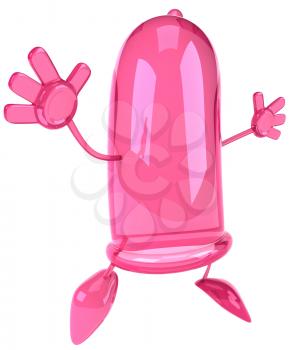 Royalty Free Clipart Image of a Pink Condom