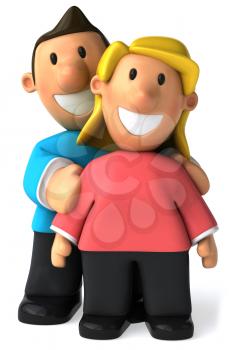 Royalty Free Clipart Image of a Happy Couple