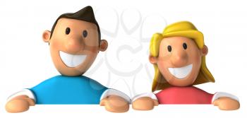 Royalty Free Clipart Image of a Man and Woman