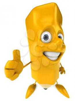 Royalty Free Clipart Image of a Pencil Giving a Thumbs Up