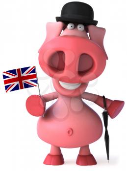 Royalty Free Clipart Image of a British Pig