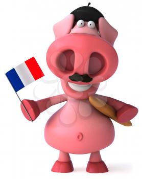Royalty Free Clipart Image of a French Pig