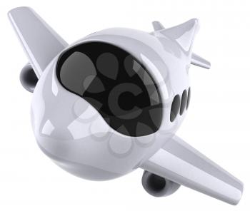 Royalty Free Clipart Image of a Plane Flying Forward