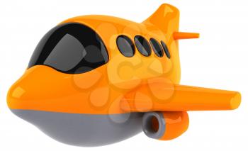 Royalty Free Clipart Image of an Orange Plane