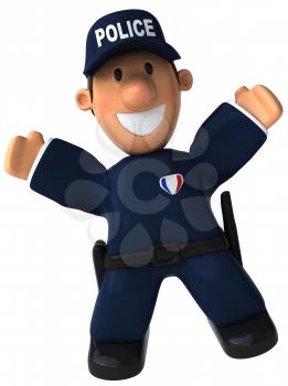 Royalty Free Clipart Image of a Happy Police Officer