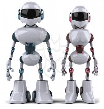 Royalty Free Clipart Image of a Robot Couple