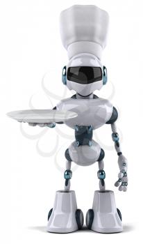 Royalty Free Clipart Image of a Chef Robot