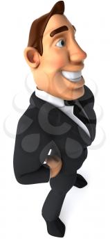 Royalty Free Clipart Image of a Businessman With His Hands on His Hips