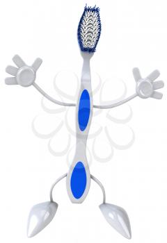 Royalty Free Clipart Image of a Happy Toothbrush