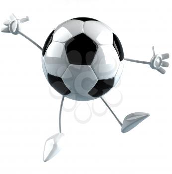 Royalty Free 3d Clipart Image of a Soccer Ball Character Jumping