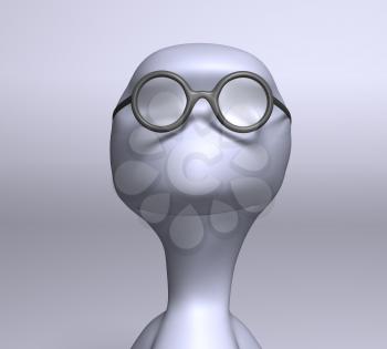 Royalty Free 3d Clipart Image of a Character Wearing Glasses