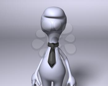 Royalty Free 3d Clipart Image of a Character Wearing a Necktie