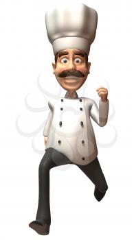 Royalty Free 3d Clipart Image of a Running Chef