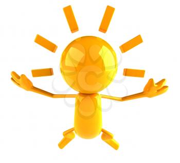 Royalty Free 3d Clipart Image of a Yellow Character Jumping in the Air