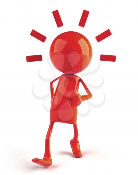 Royalty Free 3d Clipart Image of a Happy Walking Red Character