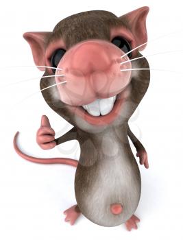 Royalty Free 3d Clipart Image of a Mouse Giving a Thumbs Up Sign