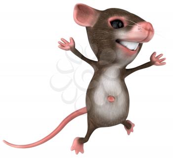 Royalty Free 3d Clipart Image of a Mouse Jumping