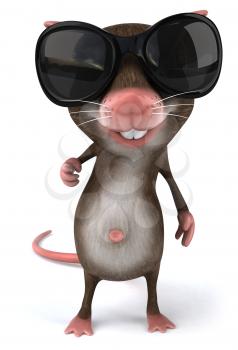 Royalty Free 3d Clipart Image of a Mouse Wearing Sunglasses
