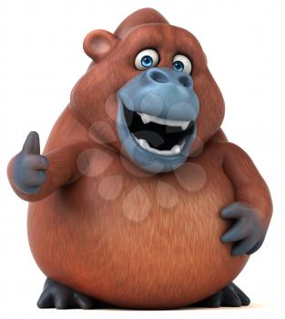 Fun Orangutan - 3D Illustration
