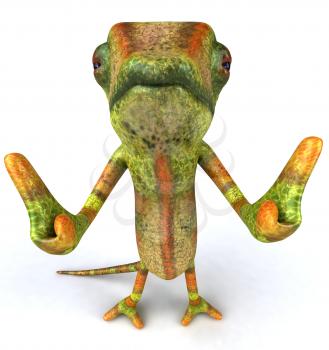 Royalty Free 3d Clipart Image of a Chameleon Giving Thumbs Up Signs
