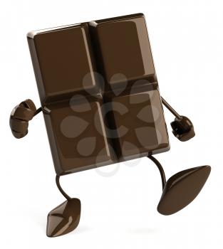 Royalty Free Clipart Image of a Piece of Chocolate