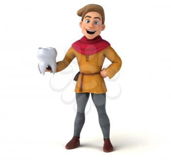 3D Illustration of a medieval historical character