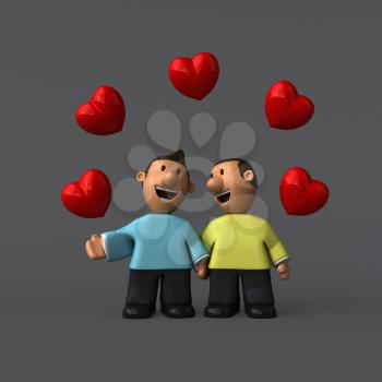Gay couple - 3D Illustration