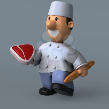 Cartoon baker - 3D Illustration