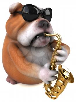 Fun bulldog - 3D Illustration