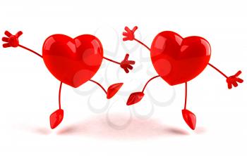 Royalty Free 3d Clipart Image of Jumping Hearts
