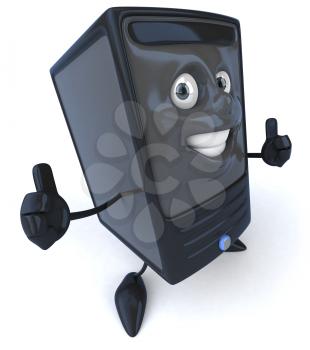 Royalty Free 3d Clipart Image of a Computer Giving Thumbs Up Signs