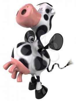 Royalty Free Clipart Image of a Cow Jumping